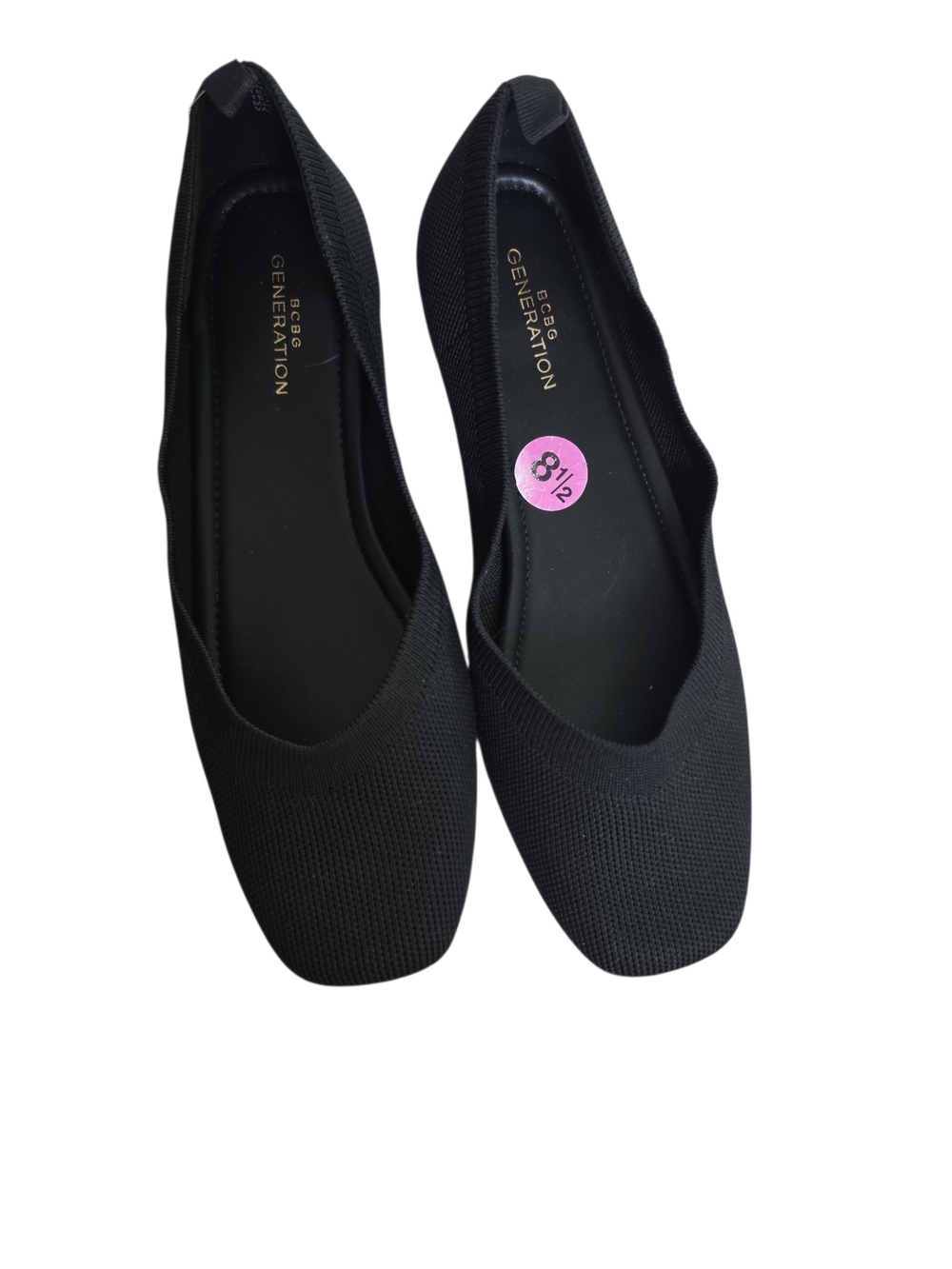 BCBGeneration Black Knit Slip-On Ballet Flats